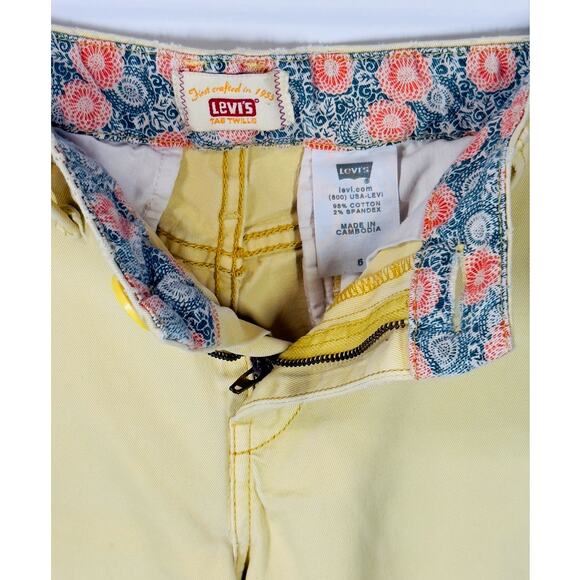 Levi Twill Yellow Shorts Denim Shorts Colorful Casual Mom Preppy Women's Size 6 - Picture 3 of 7